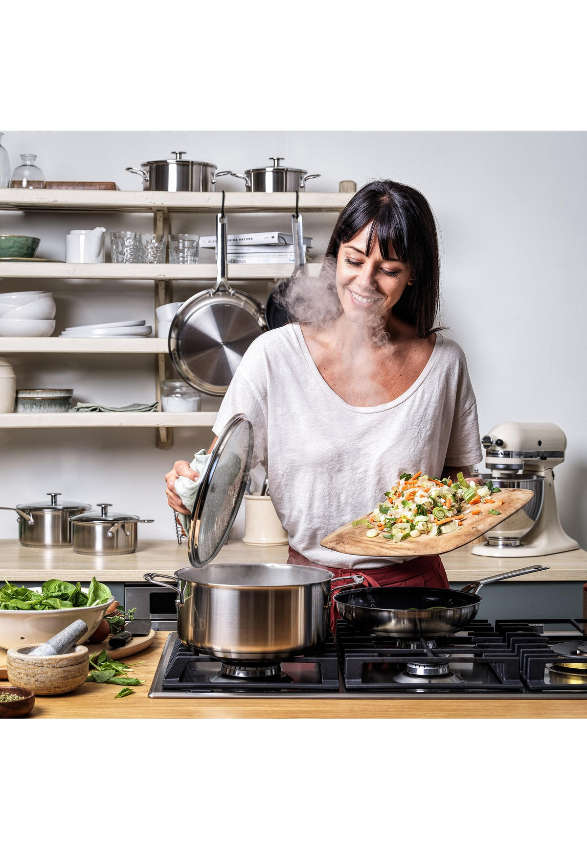 TOPF-SET Stainless Steel 7er Set - Silberfarben, Metall - Kitchenaid