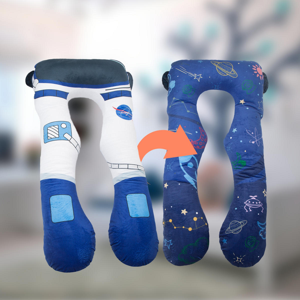 KISSEN für Kinder- Astronaut - Dunkelblau, Textil (60/120cm) - KomfortKissen