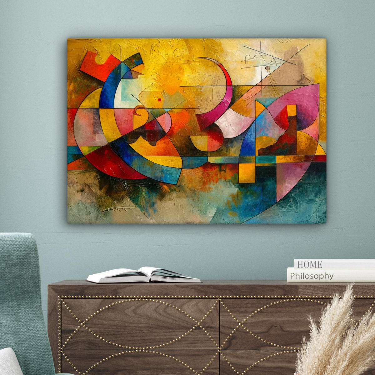 LEINWANDBILD Kunst - Abstrakt - Modern Wandbilder 80x60 cm - Gelb, Textil (80/60cm) - MuchoWow