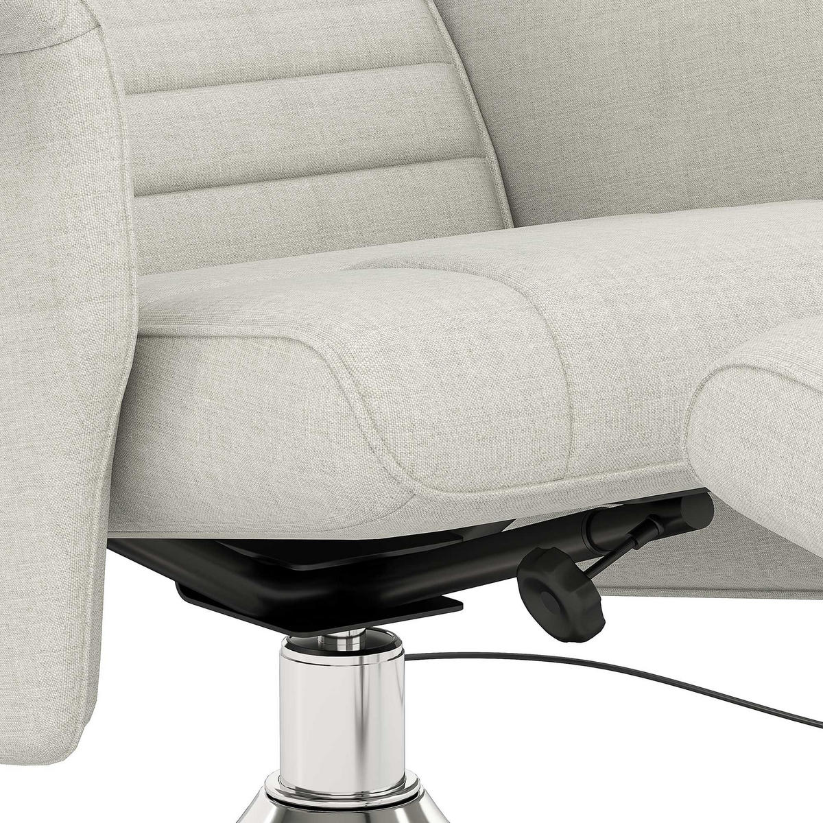 MASSAGESESSEL mit Fußhocker, elektrischer Relaxsessel mit Liegefunktion Creme - Silberfarben/Creme, Textil/Metall (95/88/78cm) - HOMCOM