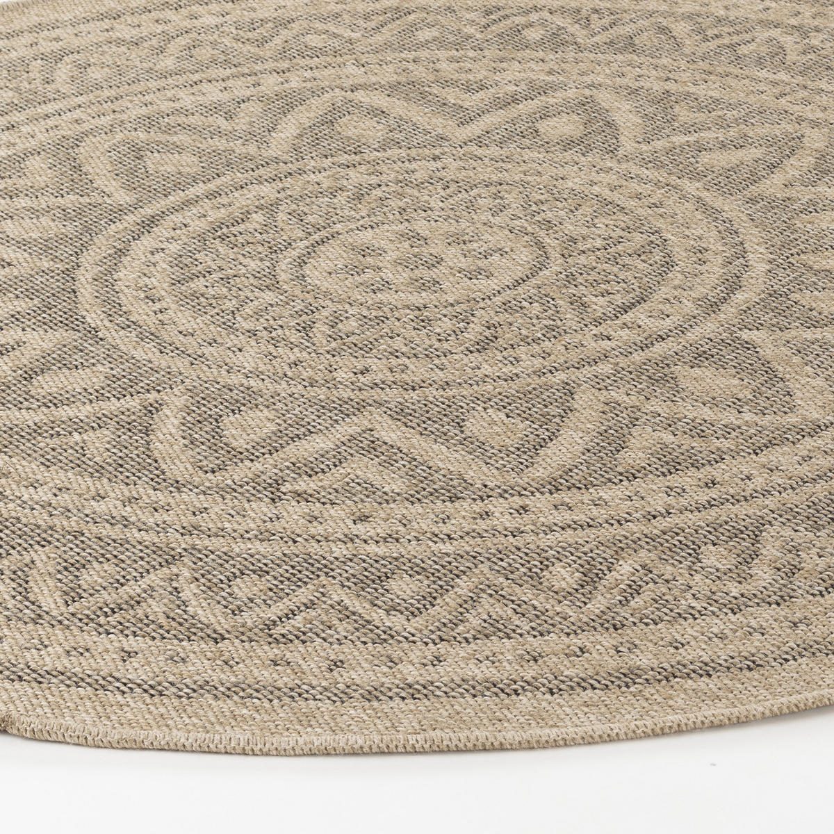 OUTDOORTEPPICH Rund Jute-Optik Ø 160 cm Beige - Beige, Kunststoff/Textil (160/160cm) - LIVABLISS