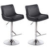 BARHOCKER Cludo, 2er Set, Gestell Metall in Chromoptik, Kunstleder Schwarz - Chromfarben/Schwarz, Kunststoff/Textil (43/100/50cm) - TPFLiving