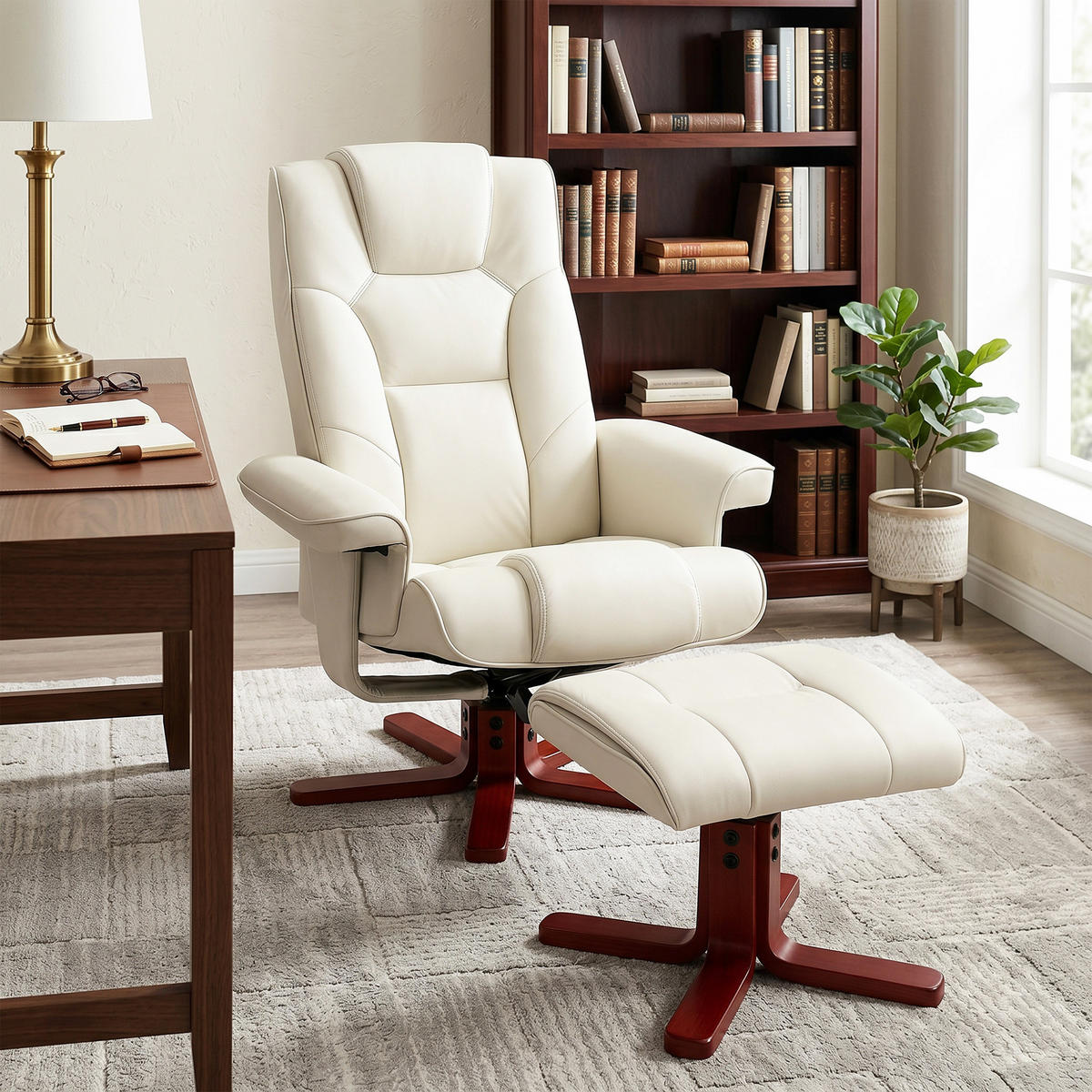 SESSEL Creme 84.0/84.0/104.0cm - Creme, Leder (84/104/84cm)