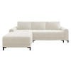 ECKSOFA Aris L, Seite: Links - Creme/Schwarz, Holz/Textil (258/168cm) - MIRJAN24