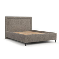 POLSTERBETT Baleine Brown 140/200 cm im Webstoff - Schwarz/Naturfarben, Holz/Holzwerkstoff (140/200cm) - Maison de Reve
