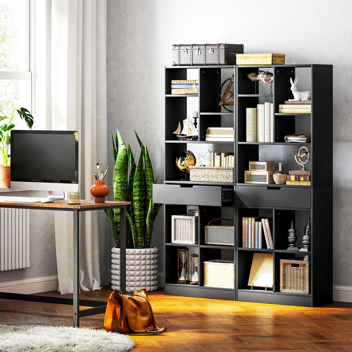 BÜCHERREGAL 60/24/184,5 cm weiß - Brombeere, Kunststoff (60/158/26cm)