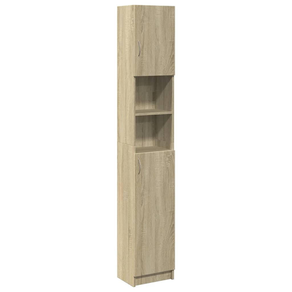 BADEZIMMERSCHRANK SONOMA-EICHE 32X25,5X190 CM HOLZWERKSTOFF - Sonoma Eiche, Holz (25.5/190/32cm) - vidaXL