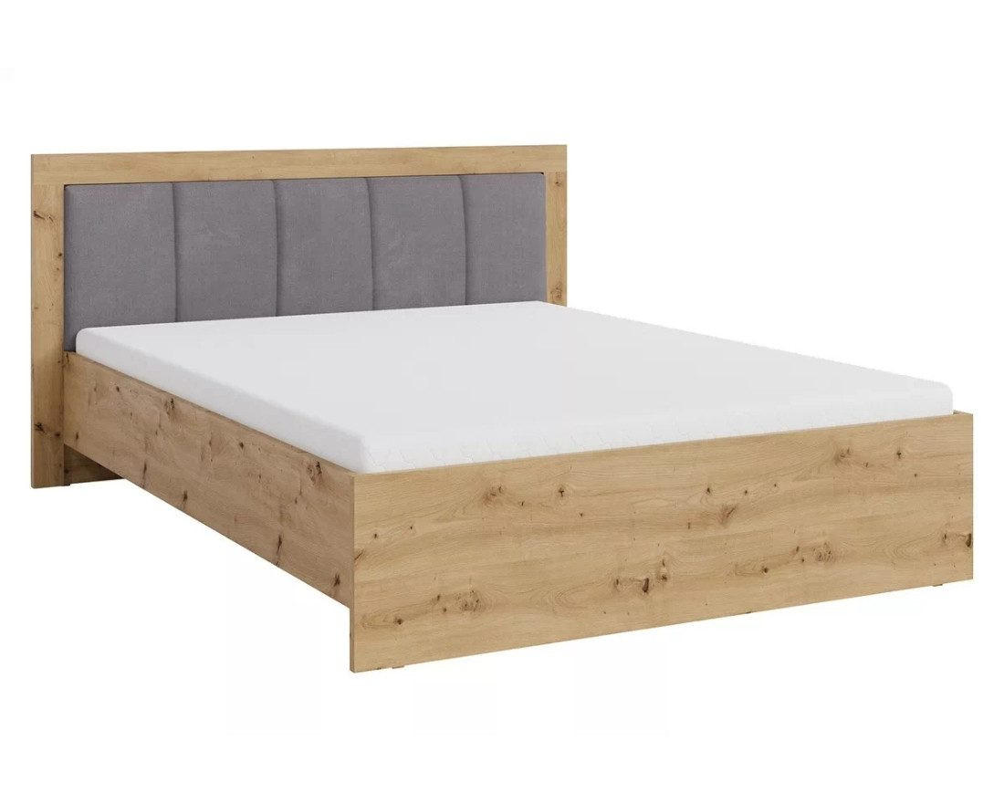 DOPPELBETT SAM SR6 160/200 in Eiche Artisan / Grau - Eiche Artisan, Holzwerkstoff - Deine Möbel 24