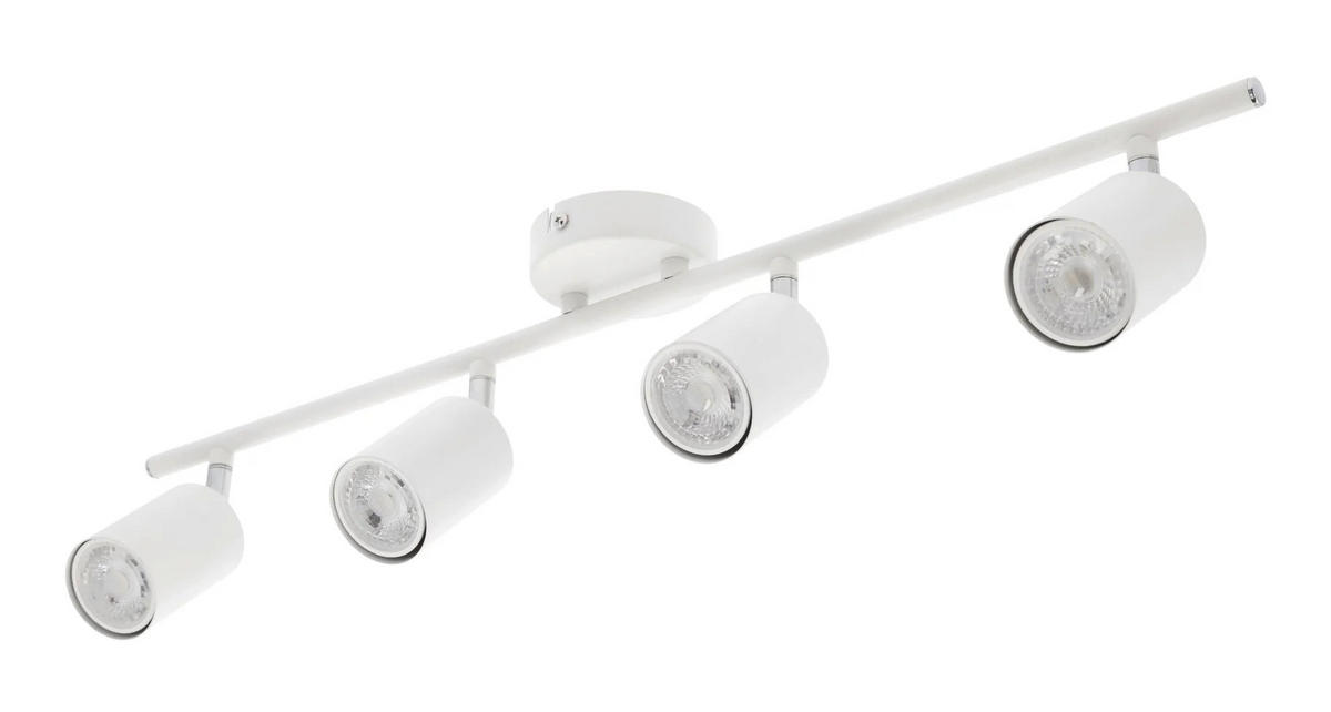 DECKENSTRAHLER BAR LICHT BUCHSE Weiß Vier Köpfe GU10 - Weiß, Metall (9/65/16.5cm) - CGC Europe