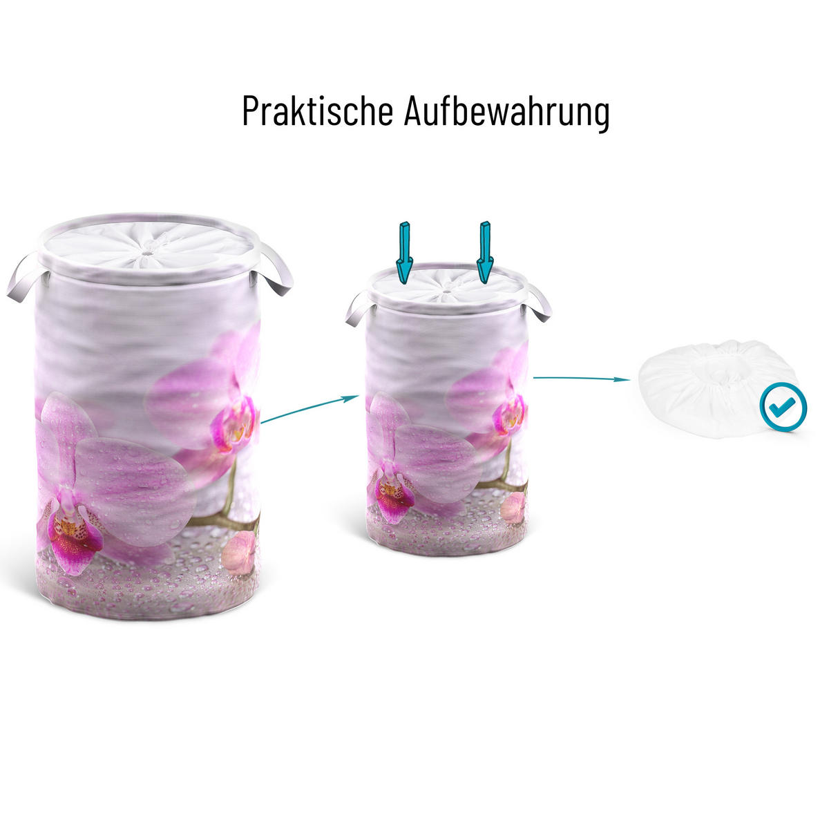 WÄSCHEKORB Blooming - Rosa, Textil (37/55/55cm) - Sanilo