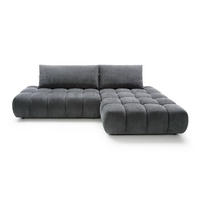 ECKSOFA GARDA Grau Chenille mit Schlaffunktion - Grau, Holz (280/131cm) - MASSENO