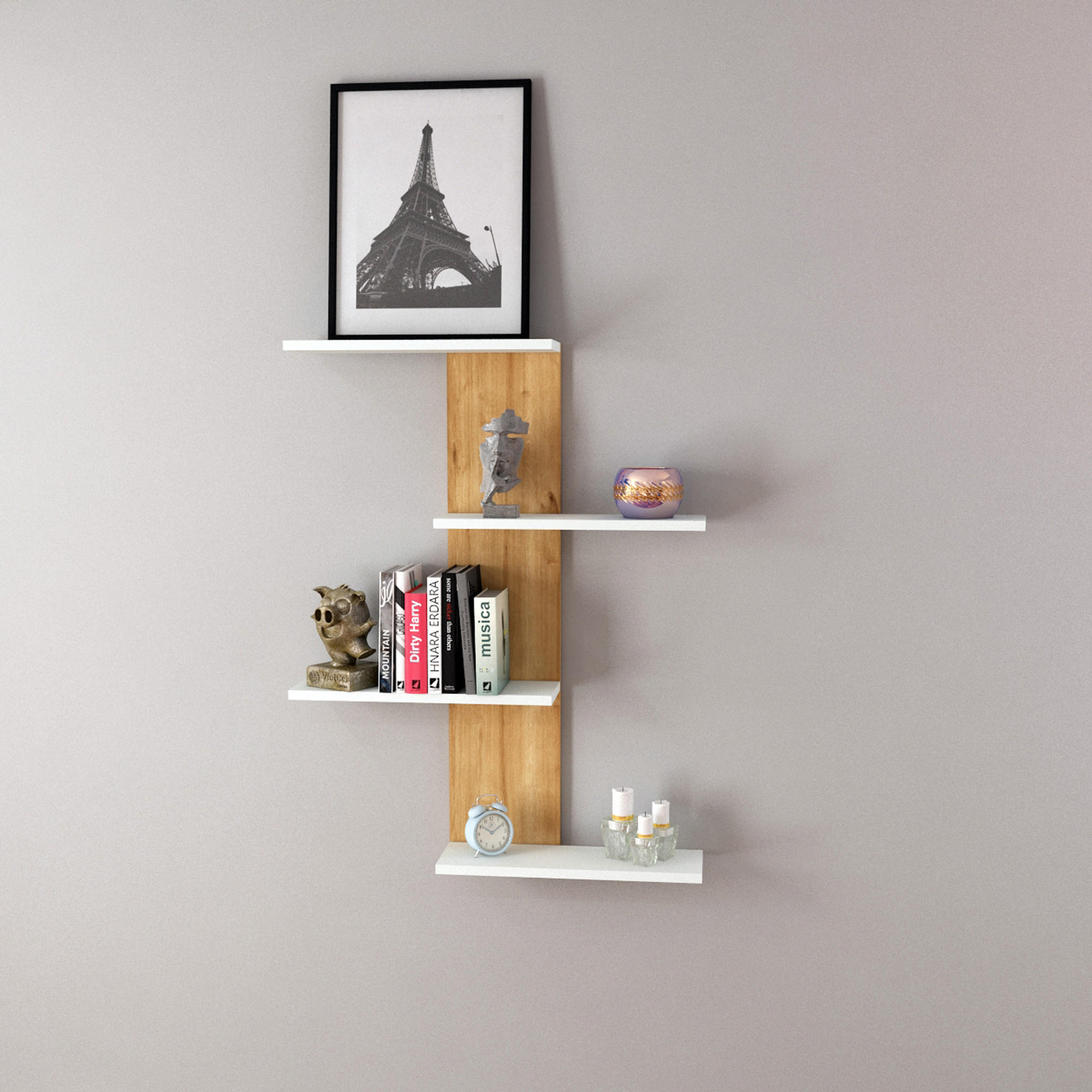 WANDREGAL Hammerfest - Eichefarben/Weiß, Holzwerkstoff (78/100/17cm) - [en.casa]