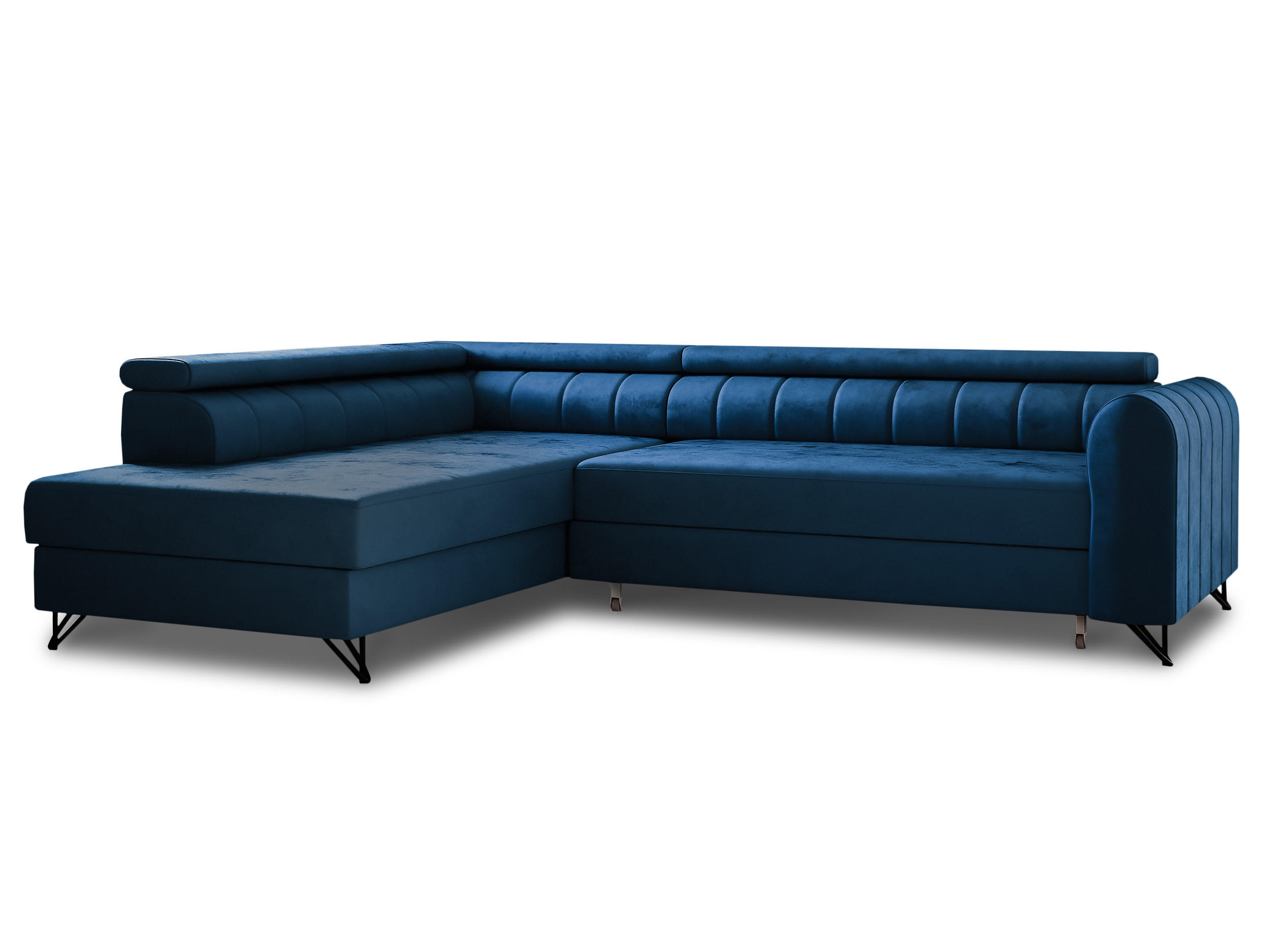 ECKSOFA Alice, Seite: Links - Blau, Holz/Textil (250/179cm) - Sofnet