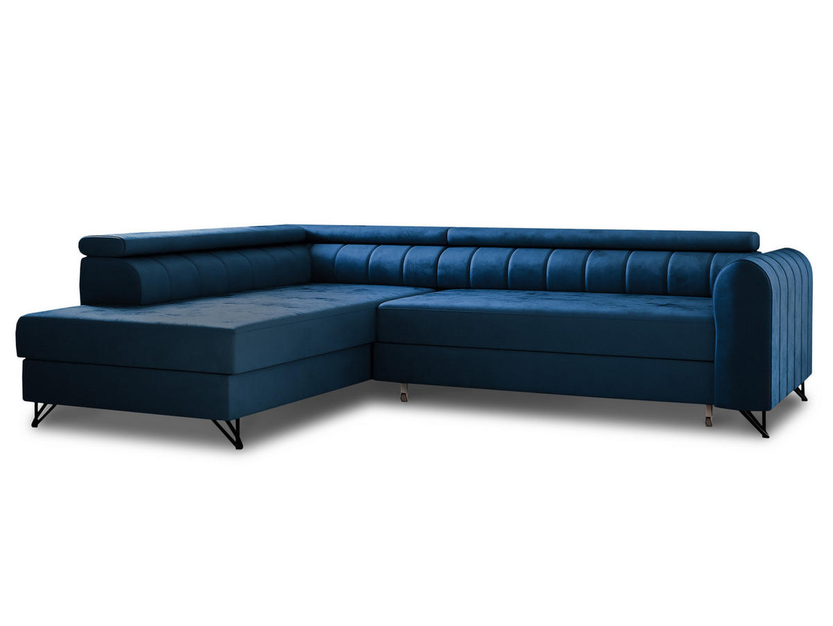 ECKSOFA Alice, Seite: Links - Blau, Holz/Textil (250/179cm) - Sofnet