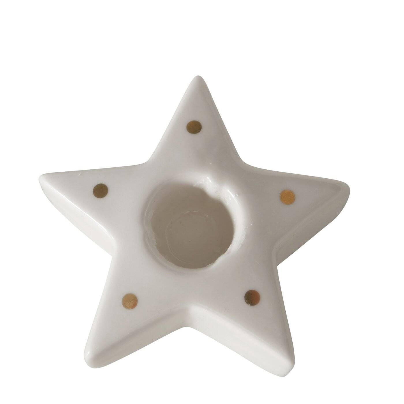TEELICHTHALTER Bryno - Weiß, Keramik (8.8/2.8cm) - Boltze Home