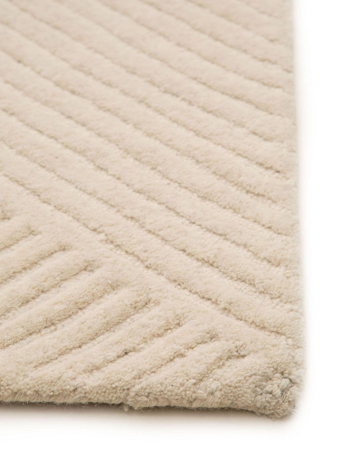 TEPPICH Wollteppich Yanis Beige - Beige, Textil (120/1cm) - KUNSTLOFT