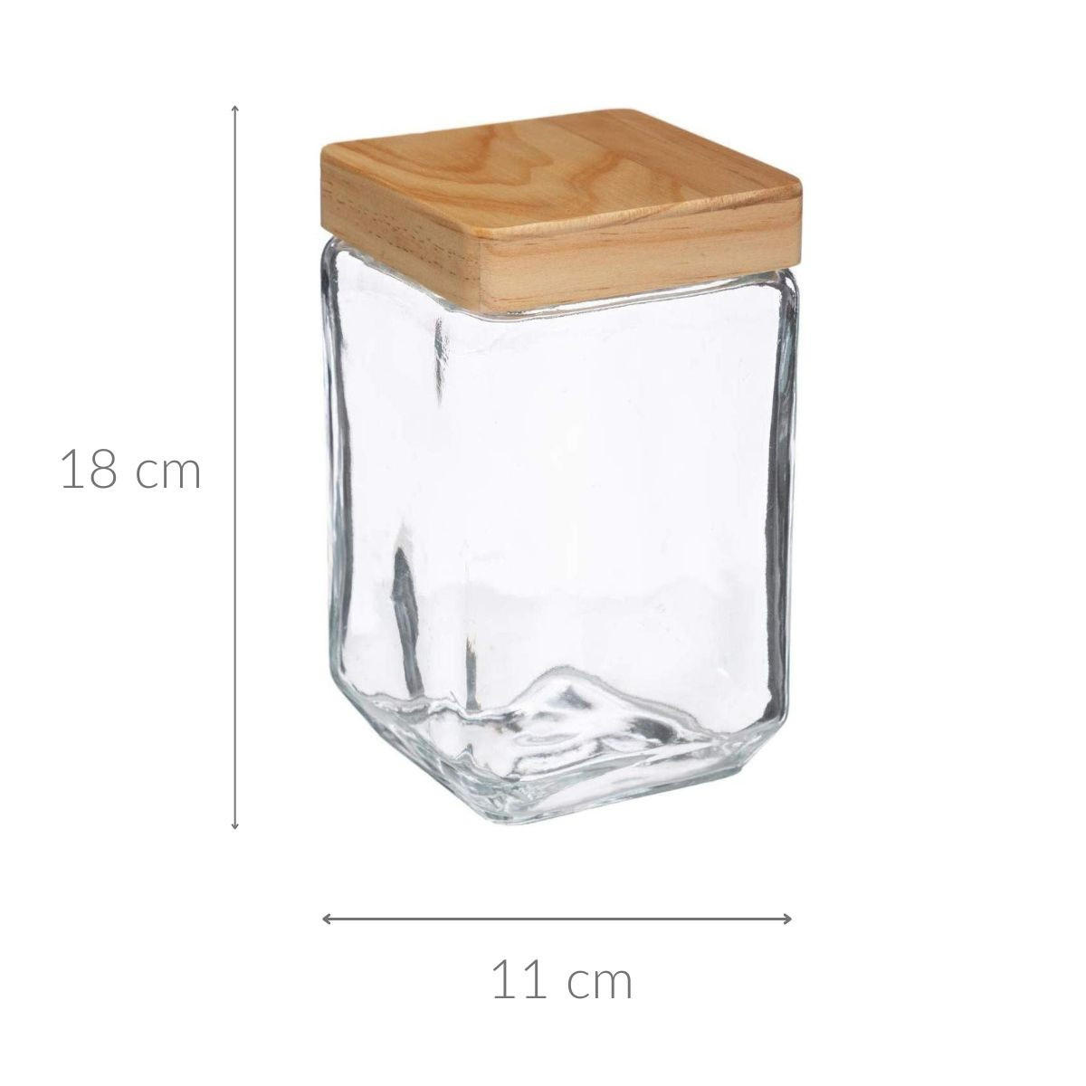 LEBENSMITTELBEHÄLTER aus Glas für lose Produkte 1,7 l 11/11/18 cm - Transparent, Glas (11/18/11cm) - 5five Simply Smart