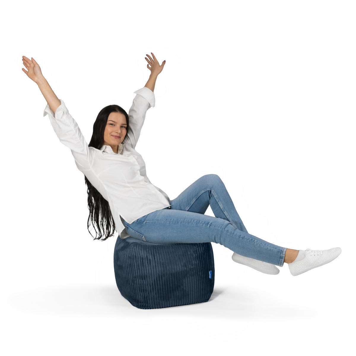 SITZWÜRFEL Cubo Cord dunkelblau - Dunkelblau, Textil (40/40/40cm) - Bruni