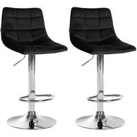 BARHOCKER Jerry Samt 87-108,5x43x46,5 cm Schwarz - Schwarz, Textil (43/87/46.5cm) - furnicato