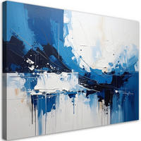 LEINWANDBILDER, Blaue Abstraktion mit dynamischer Bewegung und Licht - Blau, Textil (120/80cm) - Feeby