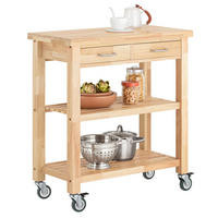 SERVIERWAGEN Gummiholz - Naturfarben, Holz (80/90/40cm) - SoBuy
