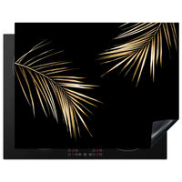 HERDABDECKPLATTE Blätter - Pflanzen - Gold - Schwarz - Luxus 77x59 cm - Goldfarben, Kunststoff (77/0.2/59cm) - MuchoWow