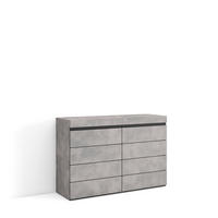 KOMMODE mit Schubladen, Sideboard Schrank, zementgrau, 114/35/75cm - Grau, Holzwerkstoff (114/75/35cm) - Skraut Home