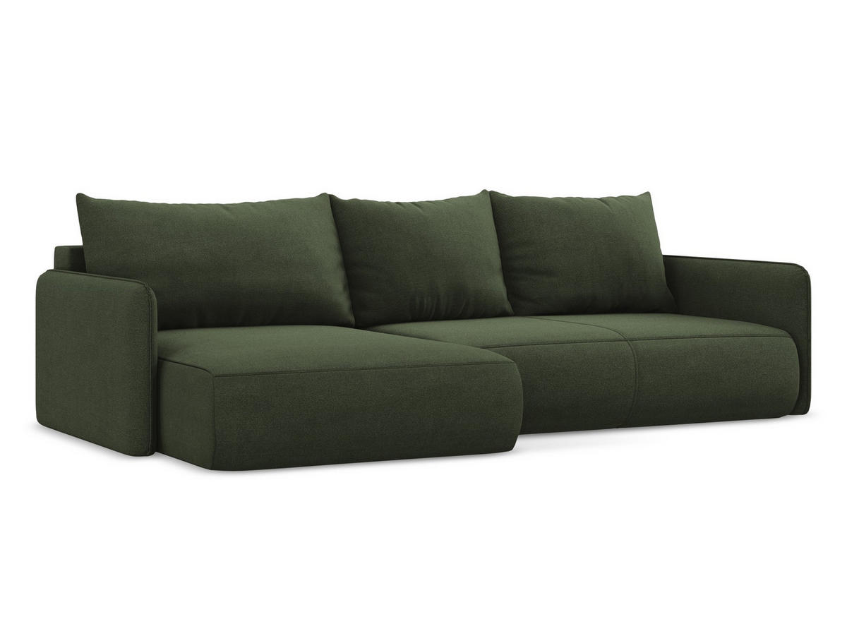 ECKSOFA mit Schlaffunktion Strukturstoff Stoff Blau - Blau/Blaugrau, Kunststoff/Textil (240/148cm) - Makamii