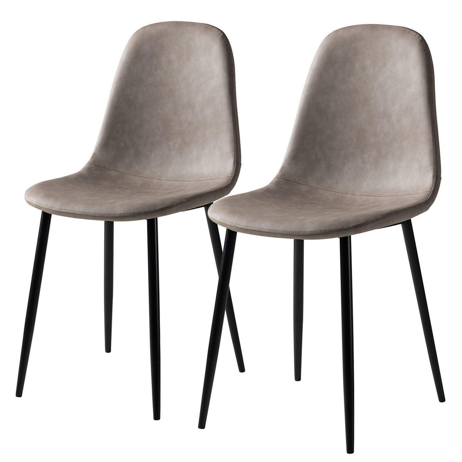 POLSTERSTUHL - Kunstleder / Metall - Taupe, Kunststoff (44/87/53cm) - home24