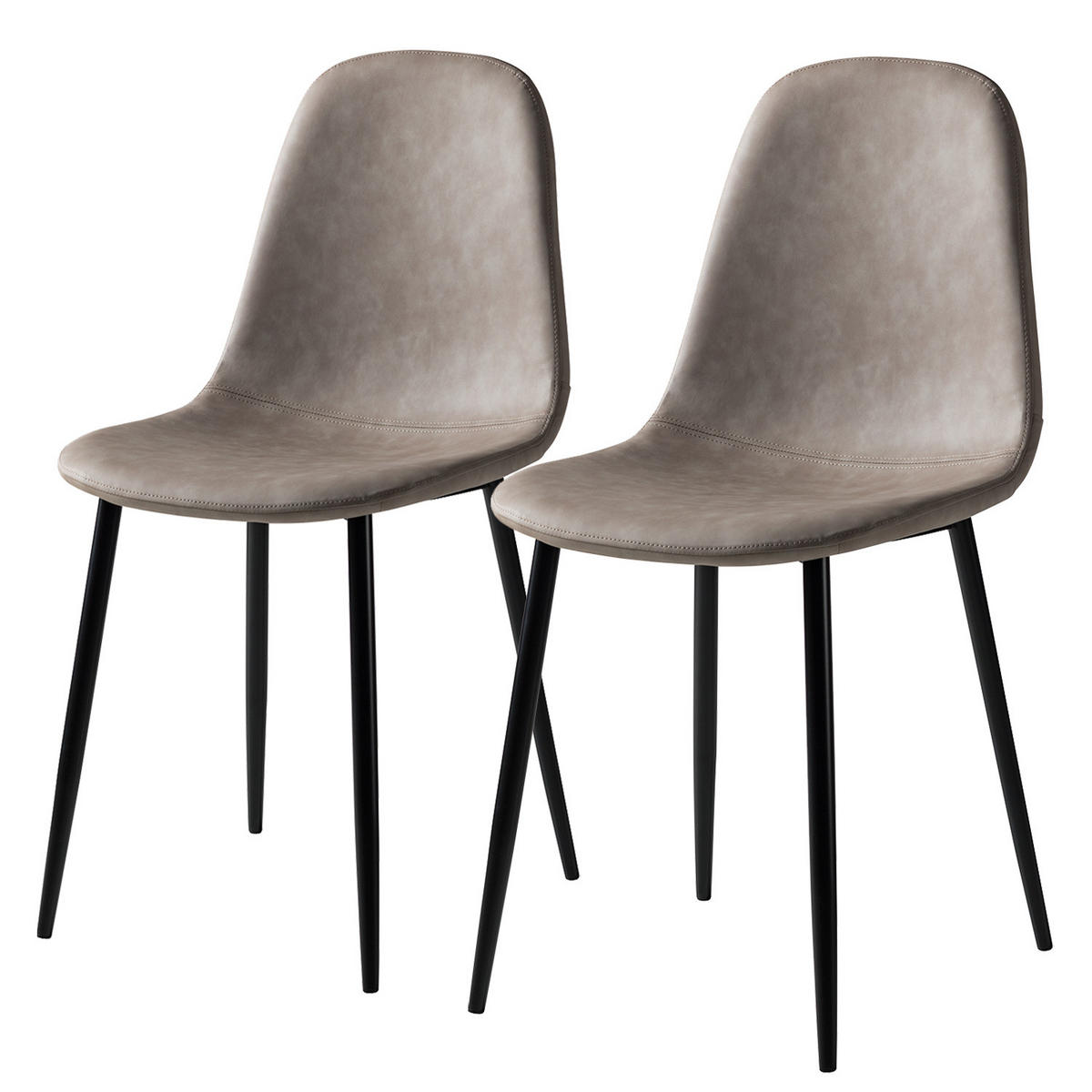 POLSTERSTUHL - Kunstleder / Metall - Taupe, Kunststoff (44/87/53cm) - home24