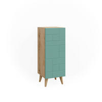 MIDISCHRANK Rudi Mintgrün 30.3 x 80.3 cm mit Tür - Braun/Mintgrün, Holzwerkstoff (30.3/80.3/31.2cm) - Vicco