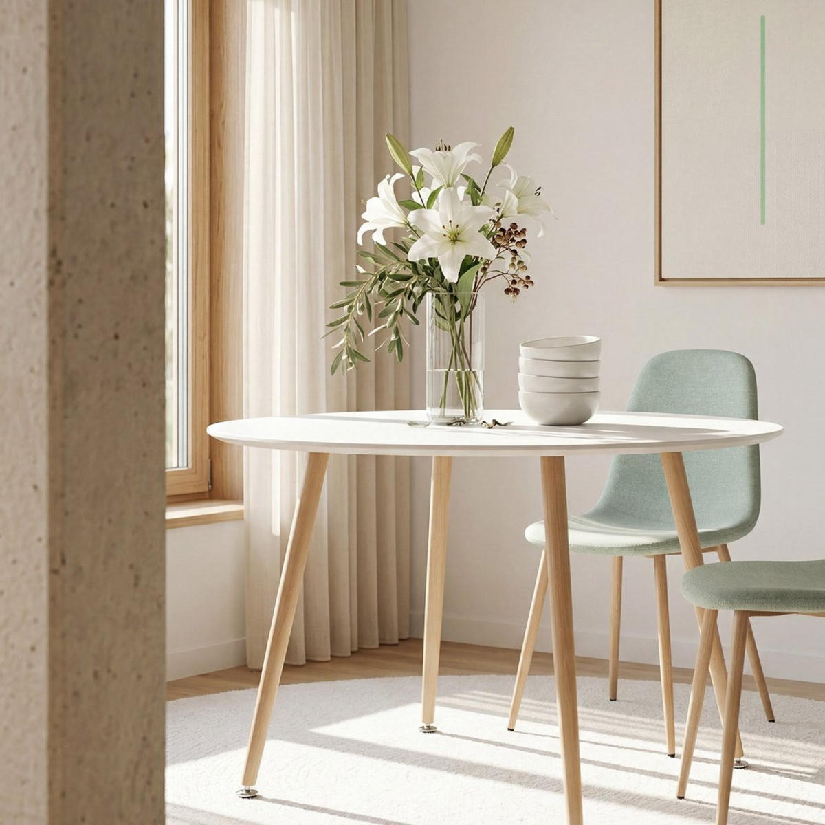 ESSTISCH Lyss Weiß 120 cm x 75 cm - Weiß, Holzwerkstoff (120/120/75cm) - Klast Home