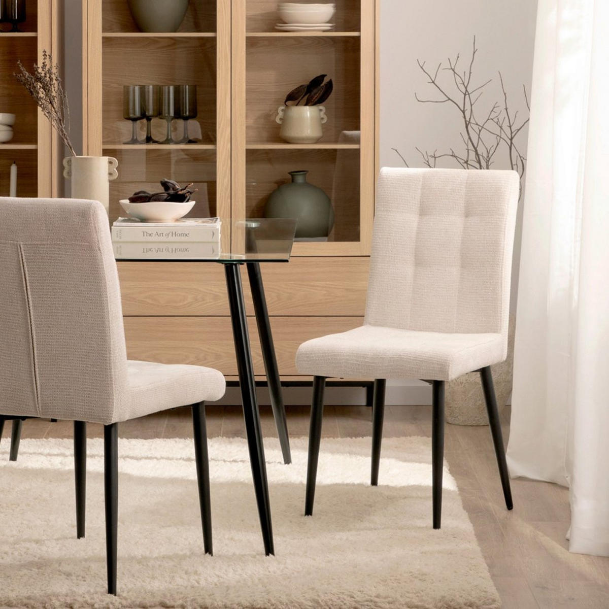 ESSZIMMERSTUHL Leia Beige 44 cm x 92 cm - Beige, Textil (44/92/60cm) - Klast Home