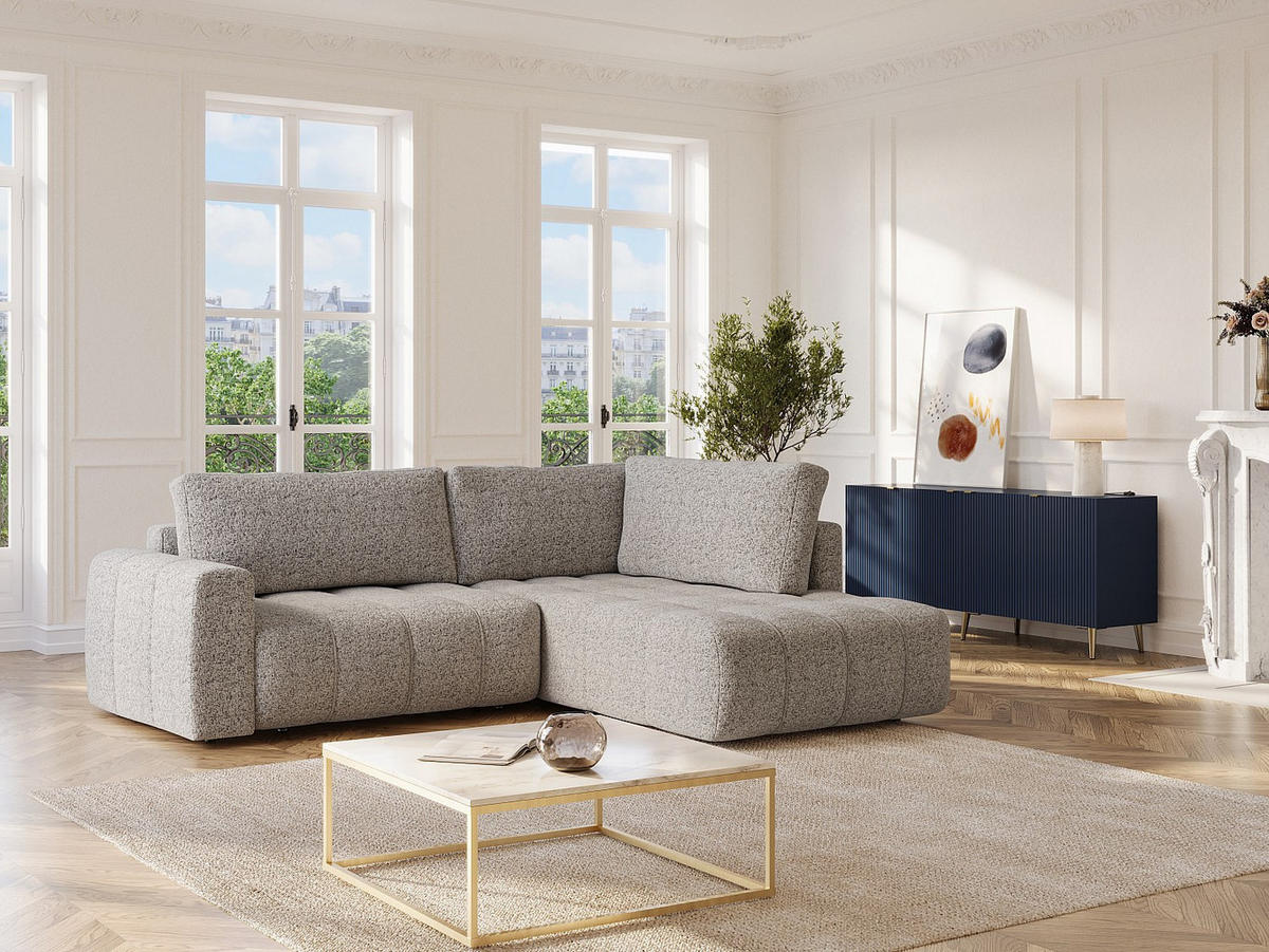 SOFA - 5 Personen - stoff - grau Loriona - Grau, Kunststoff/Textil (275/90/205cm) - Vente-Unique