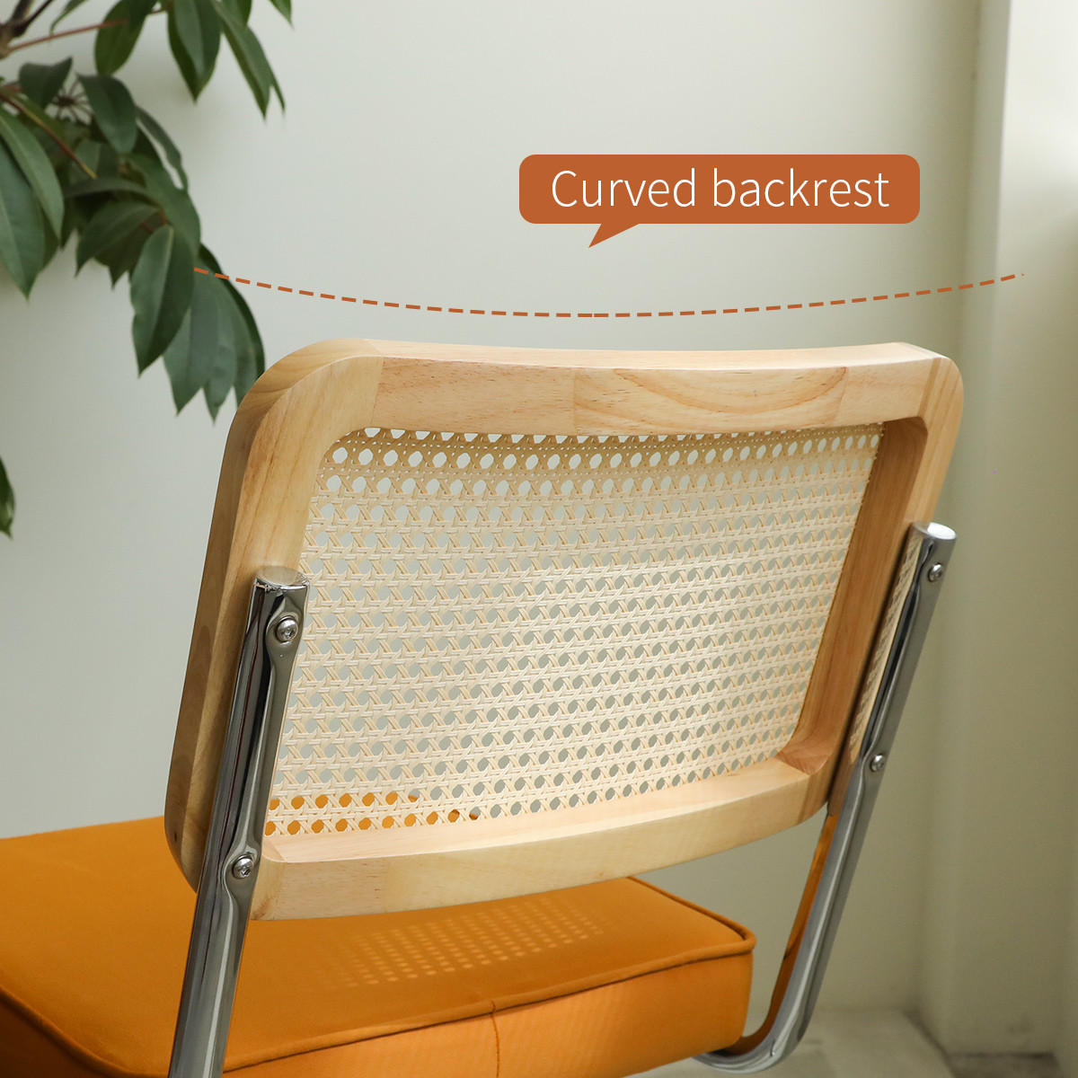 SCHWINGSTUHL DE-36902 2er-Set mit Rattan-Rückenlehne Schwarz - Orange, Metall (46.4/84.6/53cm) - ComfortXL