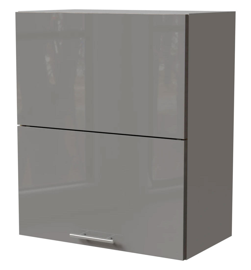 HÄNGESCHRANK Essen W8B/60-AV Grau / Grau Hochglanz 60 / 32,5 / 72cm - Grau, Holz/Holzwerkstoff (60/72/32.5cm) - Feldmann-Wohnen
