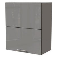 HÄNGESCHRANK Essen W8B/60-AV Grau / Grau Hochglanz 60 / 32,5 / 72cm - Grau, Holz/Holzwerkstoff (60/72/32.5cm) - Feldmann-Wohnen