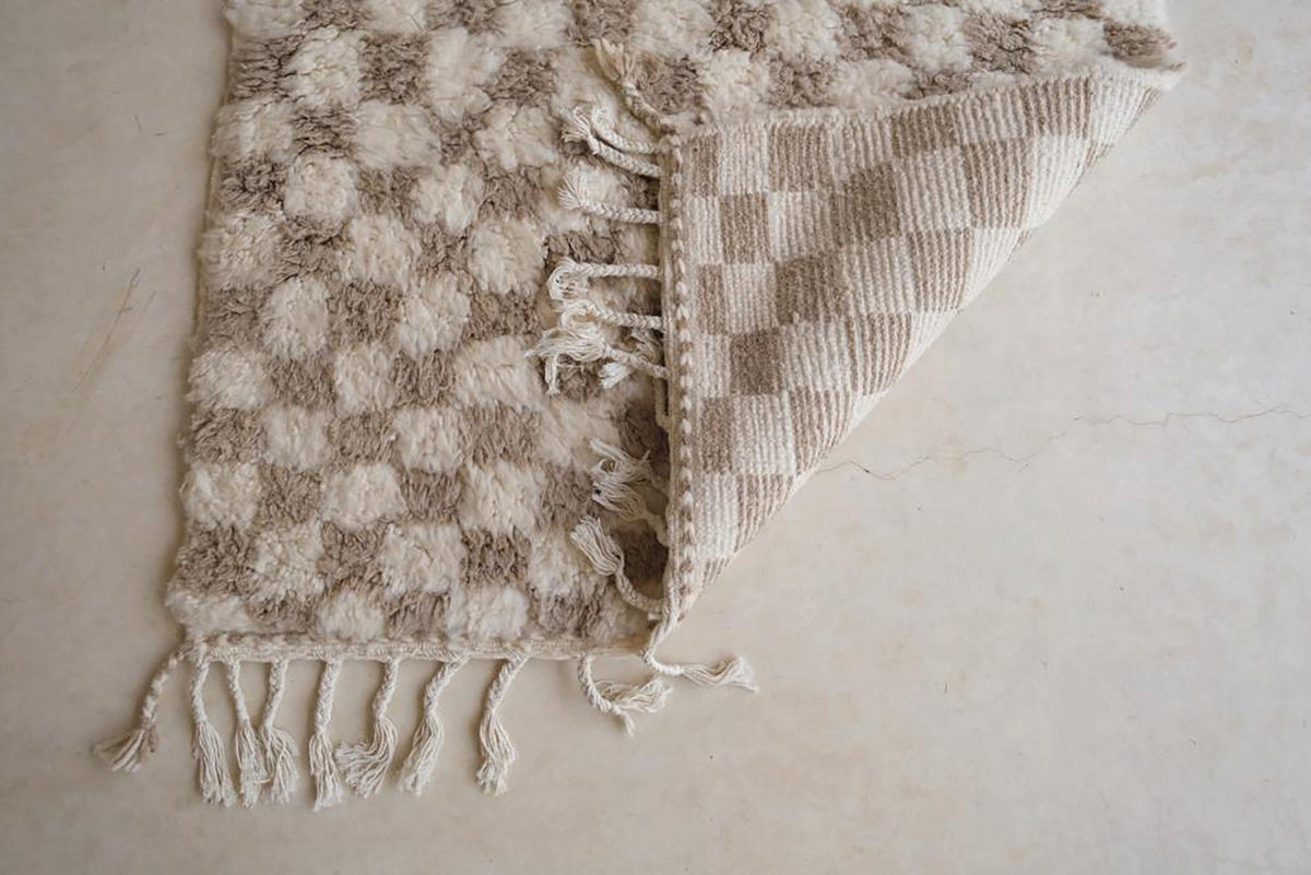 BERBERTEPPICH aus reiner Wolle 106x 164 cm - Beige, Naturmaterialien (106/164cm) - AFK Living