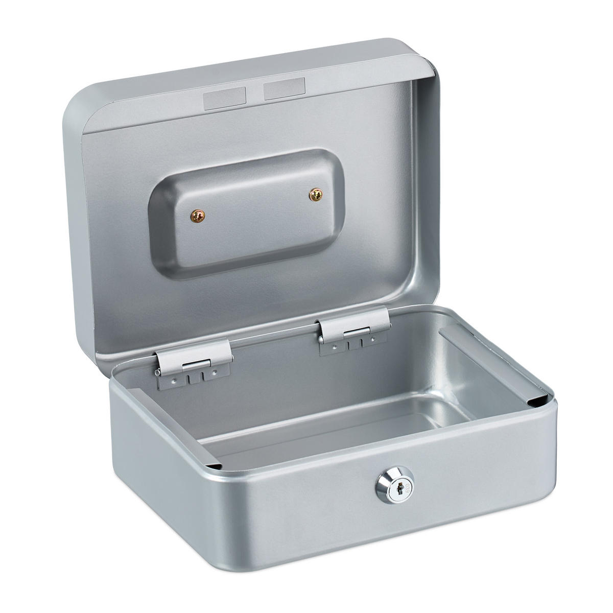 GELDKASSETTE - Silberfarben, Kunststoff/Metall (20/8.5/17cm) - Relaxdays