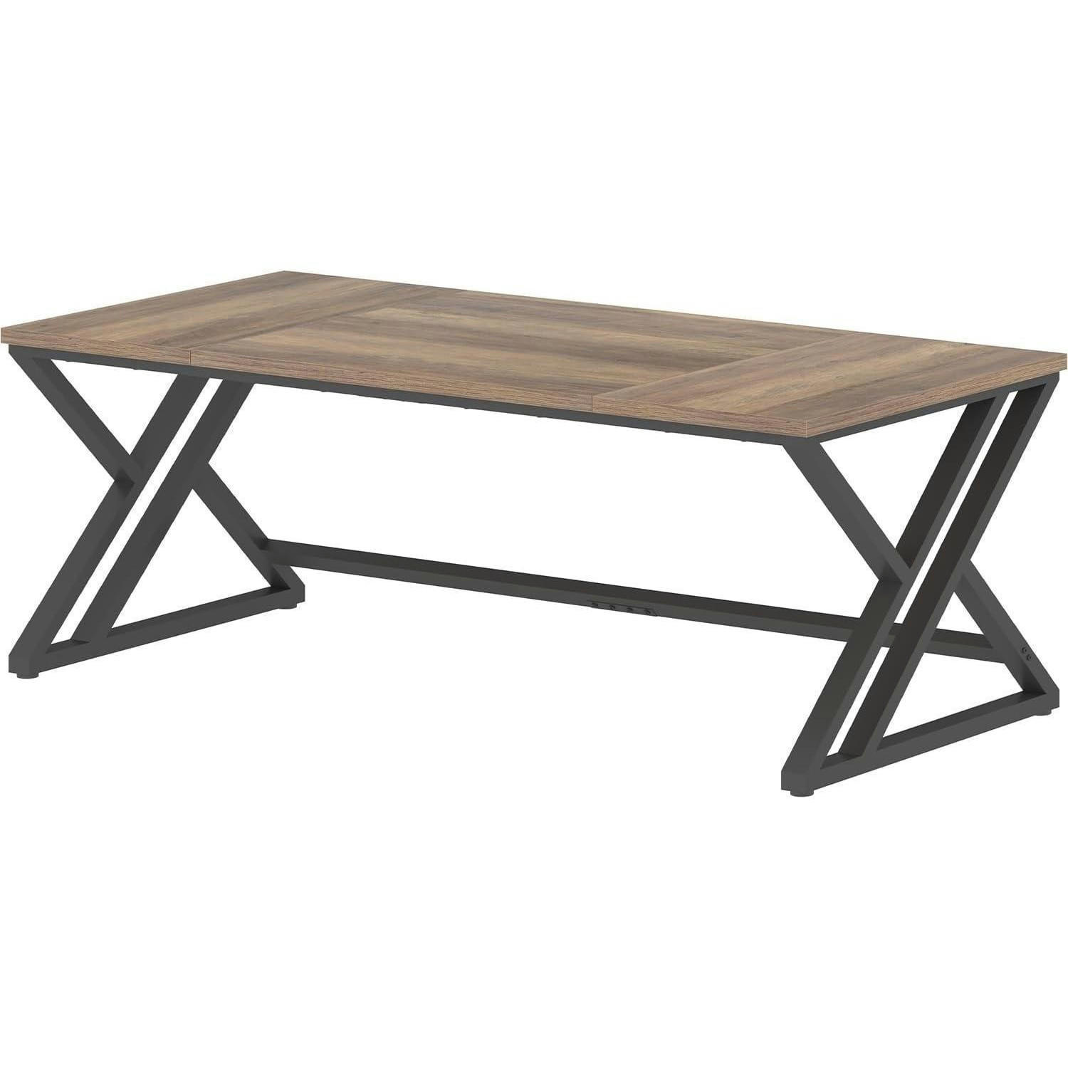 SCHREIBTISCH Holz Metall 180 x 80 x 75 cm Rustikale Eiche - Braun, Holzwerkstoff (80/177.8/75cm)