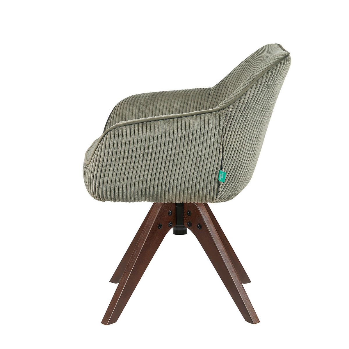 ARMLEHNSTUHL Mika-Finn 2er-Set - Nussbaumfarben/Grün, Eichenholz/Holz (60/82/61cm) - DUBI Möbel