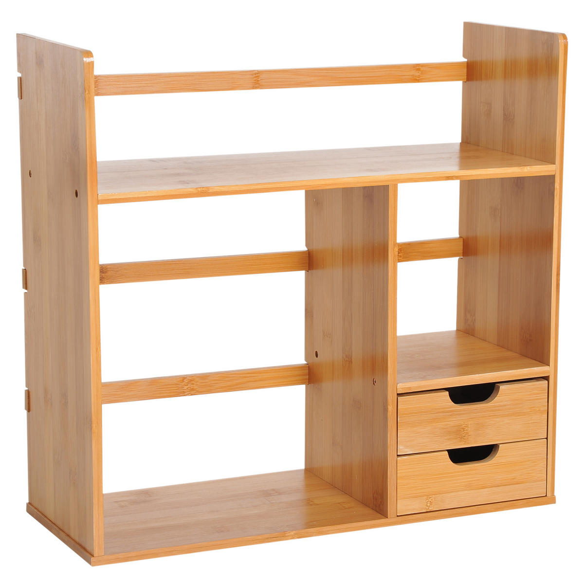 REGAL DE-16658 3 Ebenen, 2 Schubladen Bambus Natur - Braun, Holzwerkstoff (20/46/48cm) - ComfortXL