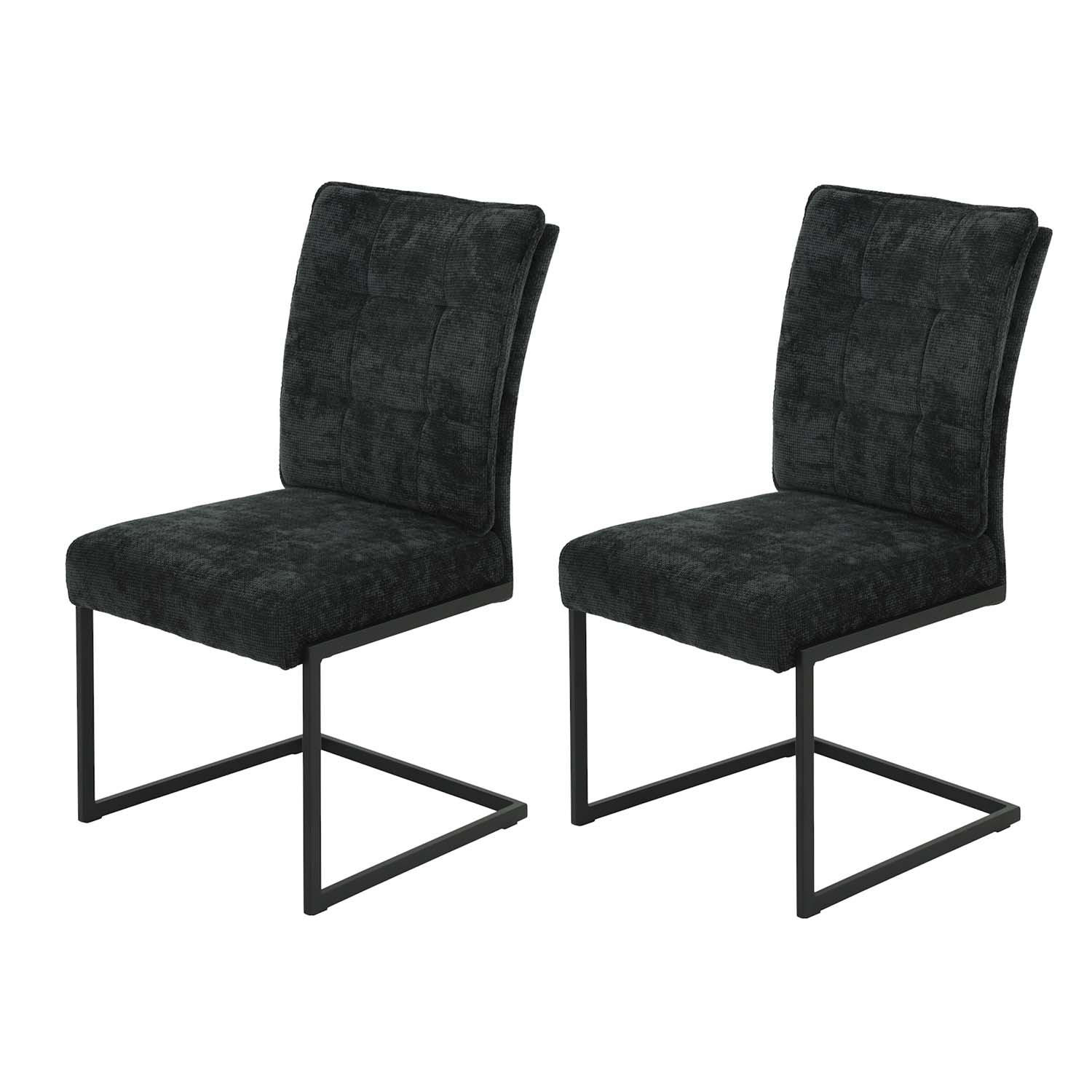 SCHWINGSTUHL 2 Stück Olivia - Anthrazit - Anthrazit/Schwarz, Textil/Metall (52/98/49cm) - Hela Vertriebs GmbH