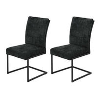 SCHWINGSTUHL 2 Stück Olivia - Anthrazit - Anthrazit/Schwarz, Textil/Metall (52/98/49cm) - Hela Vertriebs GmbH