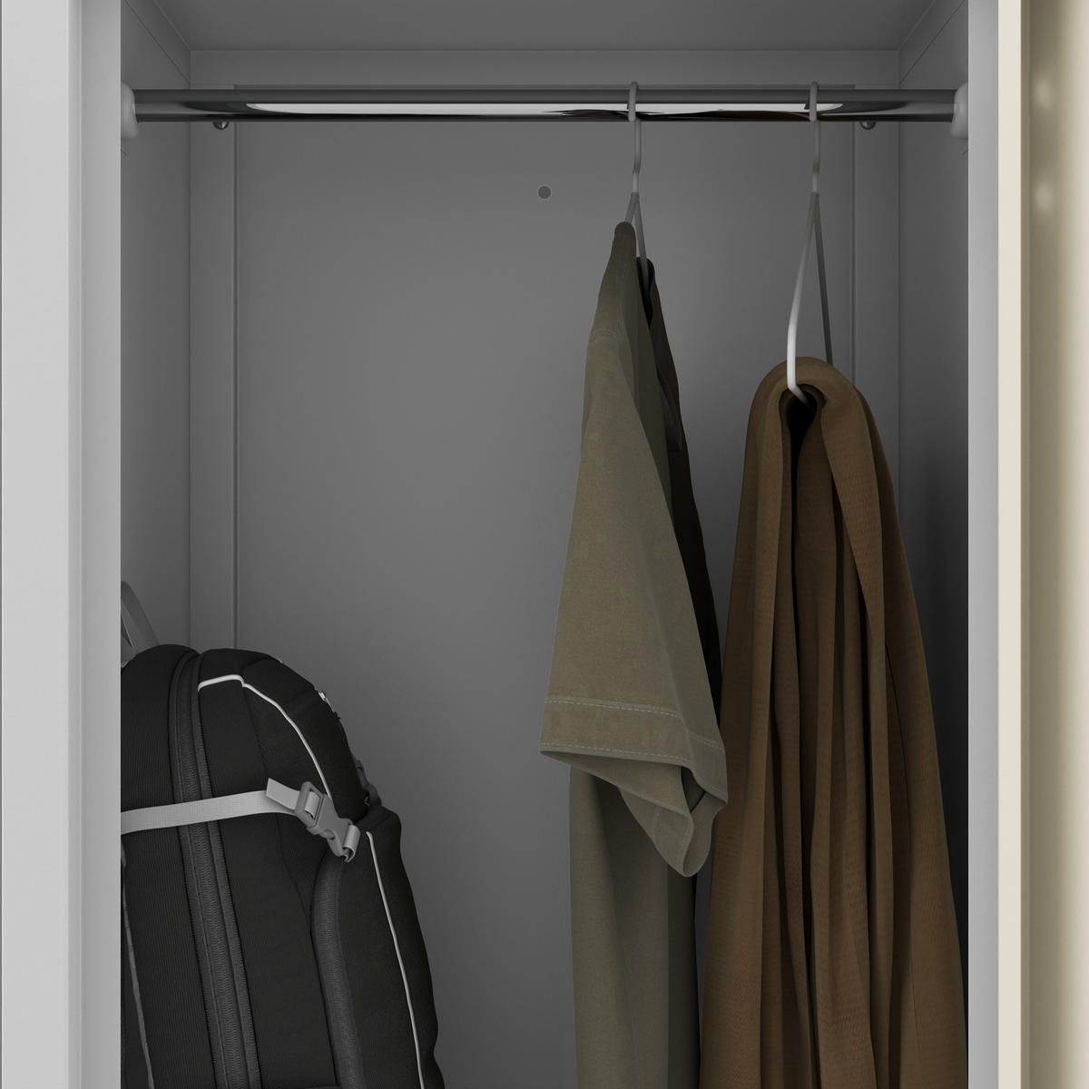 KLEIDERSCHRANK Typ L JULIA 185x80x45 cm - Grau/Sonoma Eiche, Metall (80/185/45cm) - Jan Nowak