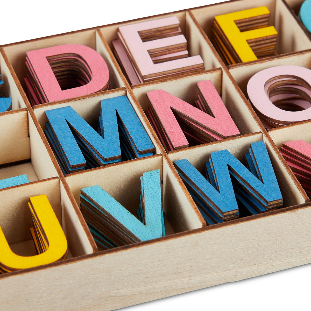 324TLG.HOLZBUCHSTABEN-SET - Multicolor, Holz (10.5/2.5/30cm) - Relaxdays