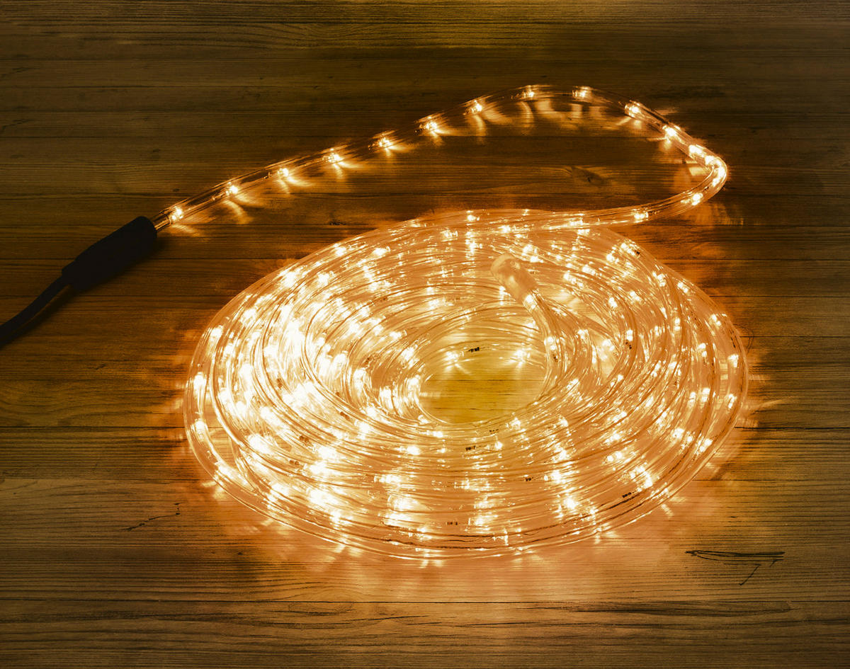 LED-LICHTSCHLAUCH 10m 18W für Innen und Außen 200 LEDs Bernsteinwarmes Licht - Weiß, Kunststoff (1000cm) - Northpoint