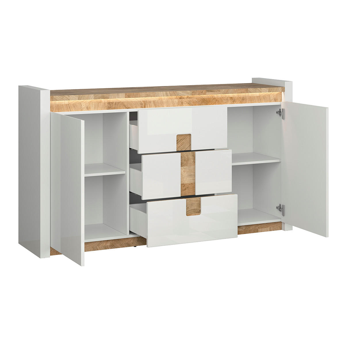 SIDEBOARD Helios Weiß und Holz - Weiß, Holzwerkstoff (172/96.5/41cm) - Petits-meubles