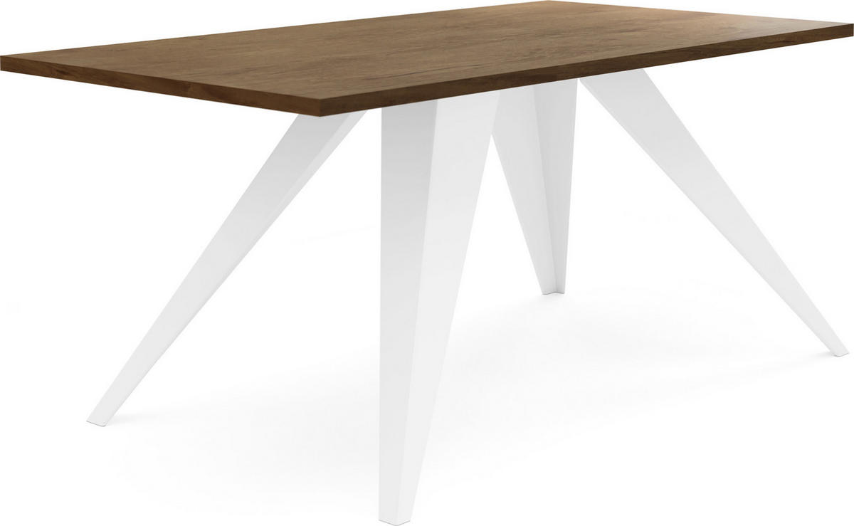 ESSTISCH Vance rechteckig, Lefkas Eiche 120/60/48 cm - Alteiche/Weiß, Holzwerkstoff/Metall (60/120/48cm) - WFL GROUP