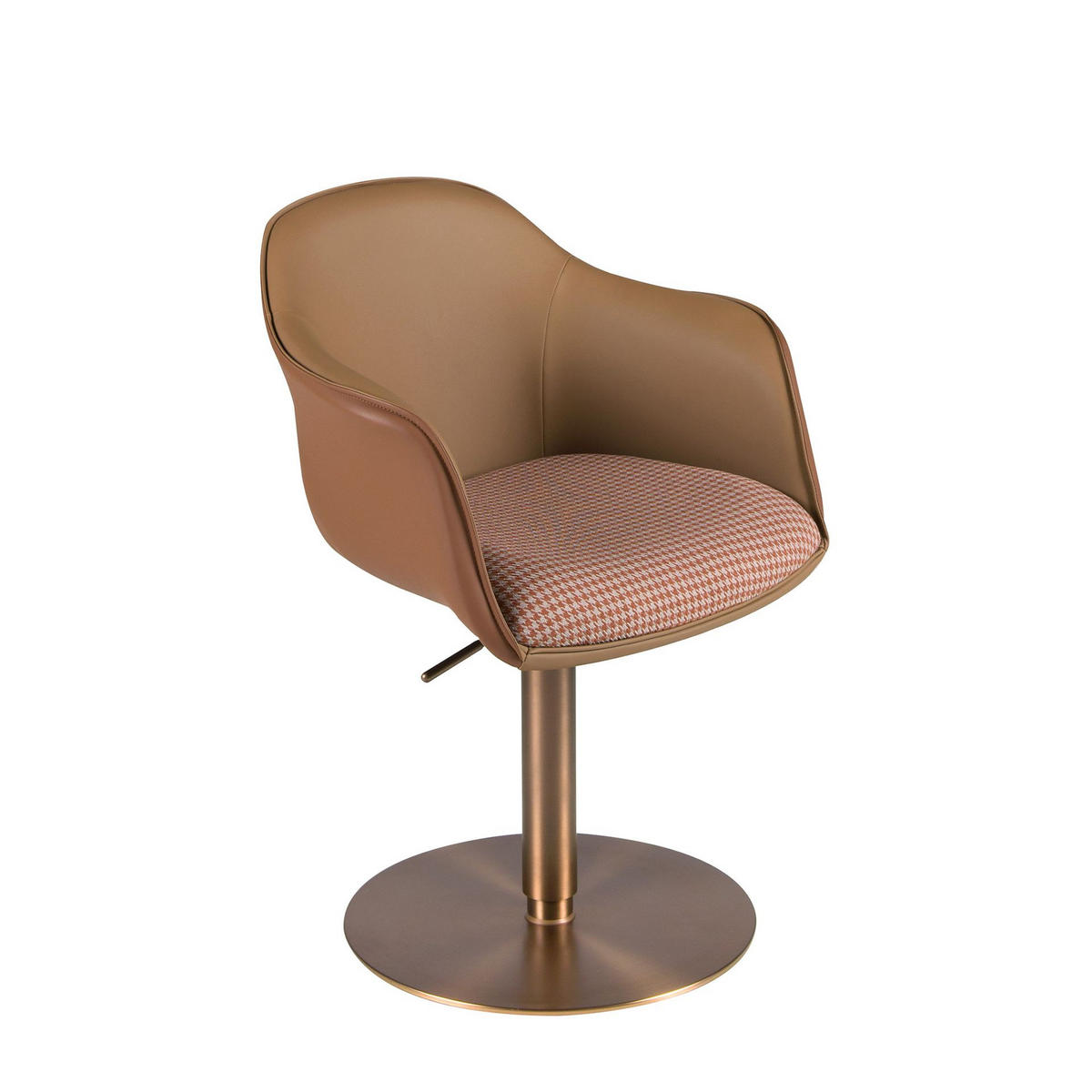 STUHL aus terrakottabraunem und beigem Stoff 60/54/77 cm - Pink/Terracotta, Leder/Textil (60/77/54cm) - ANGEL CERDA